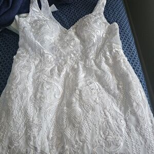Chic White Embroidered Wedding  Dress